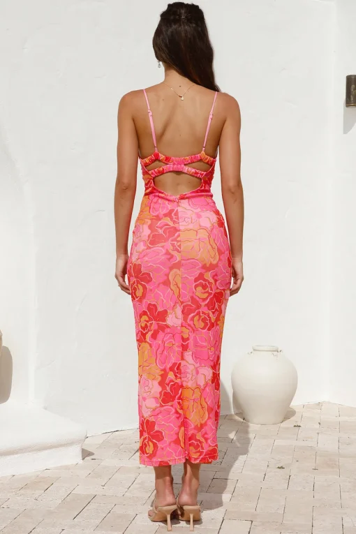 Sangria Summer Maxi Dress Pink