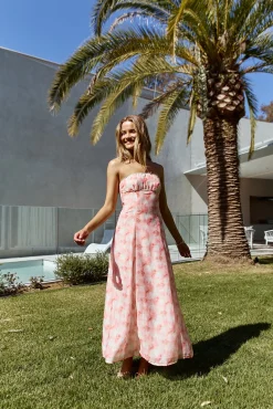 Sasha Strapless Maxi Dress Pink