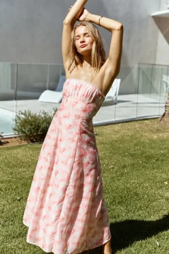 Sasha Strapless Maxi Dress Pink
