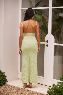 Sea Shimmer Maxi Dress Lime