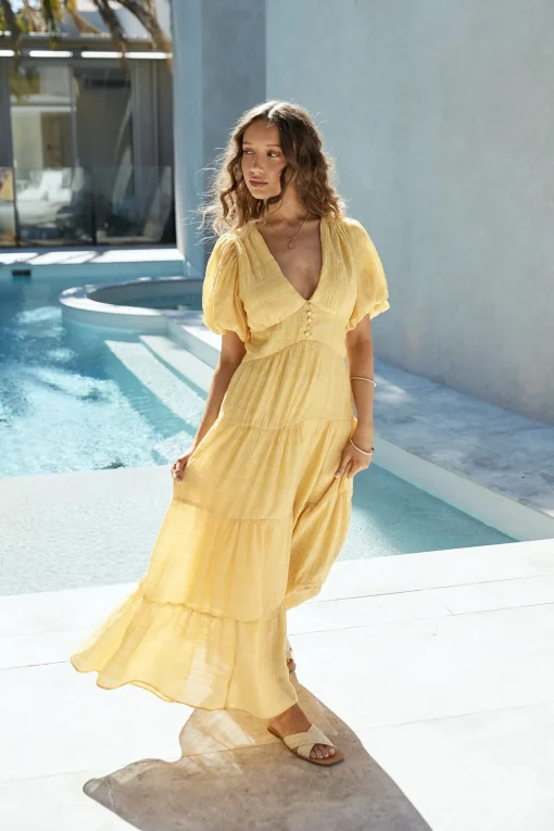 Secret Garden Maxi Dress Yellow