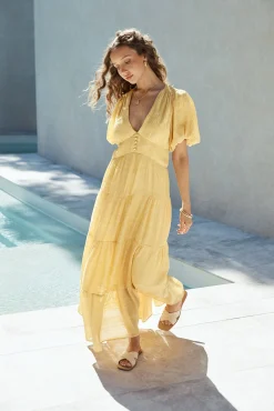 Secret Garden Maxi Dress Yellow