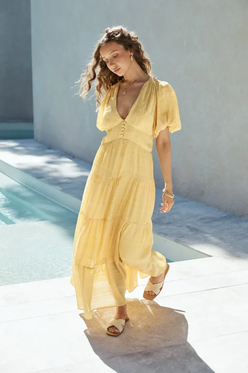 Secret Garden Maxi Dress Yellow