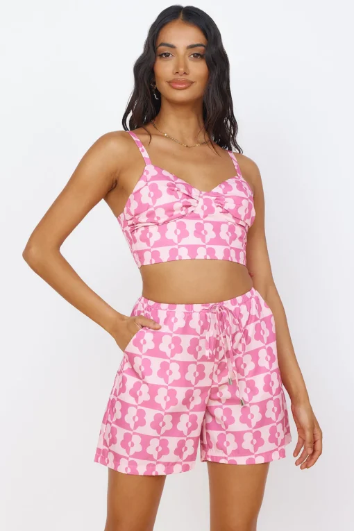 Secrets of Summer Crop Top Pink
