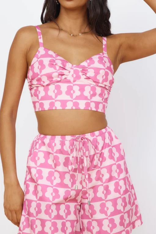 Secrets of Summer Crop Top Pink