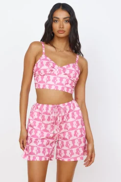 Secrets of Summer Crop Top Pink