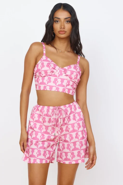 Secrets of Summer Crop Top Pink
