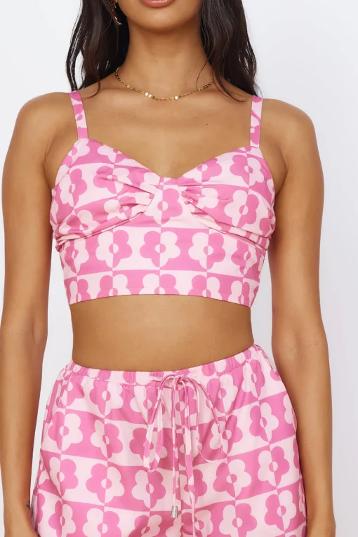 Secrets of Summer Crop Top Pink