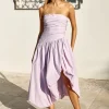 See You Tonight Bubble Hem Midi Dress Lilac