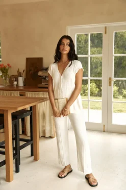 Seeking Memories Knit Pant White