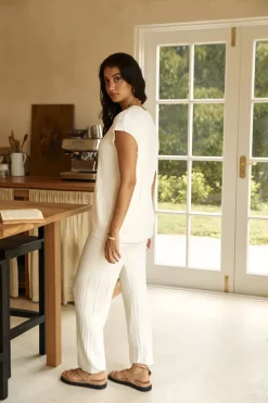 Seeking Memories Knit Pant White