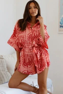 Sending Felicitations Romper Red