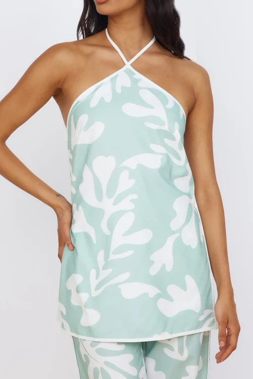 SEVEN WONDERS Ilah Halter Top Sage