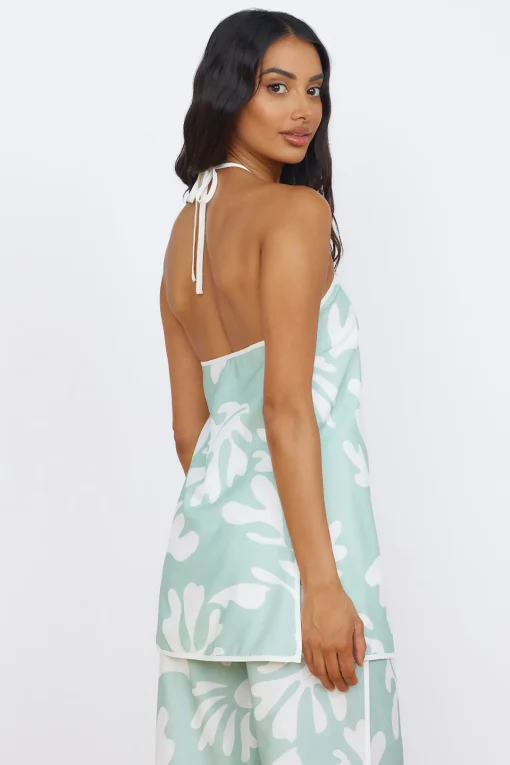SEVEN WONDERS Ilah Halter Top Sage