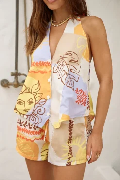 SEVEN WONDERS Palama Vest Top Palama Print