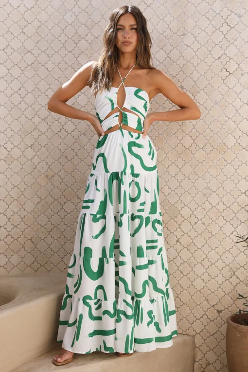 SEVEN WONDERS Yorkalina Maxi Dress Emerald