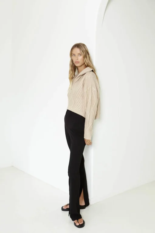 SNDYS Jax Crop Jumper Beige