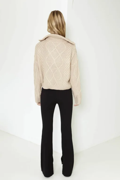 SNDYS Jax Crop Jumper Beige