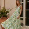 Softly Blooming Maxi Dress Green