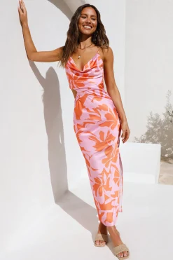 Solar Splendor Midi Dress Pink