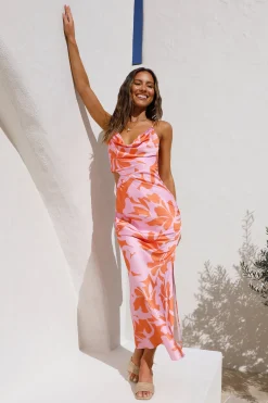 Solar Splendor Midi Dress Pink