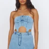 Starlit Symphony Crop Top Denim