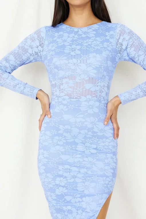 Sudden Moments Midi Dress Blue
