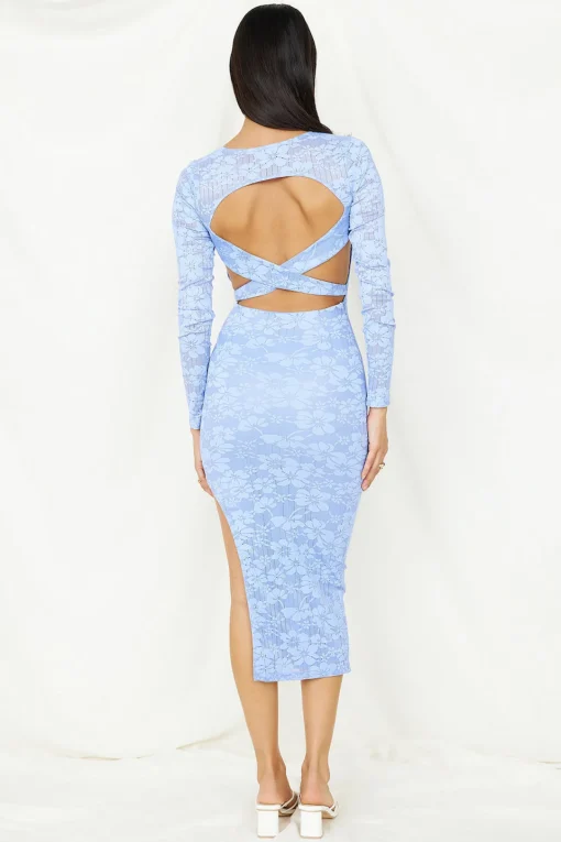 Sudden Moments Midi Dress Blue