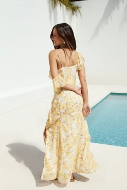 Summer Blossoms Maxi Dress Yellow