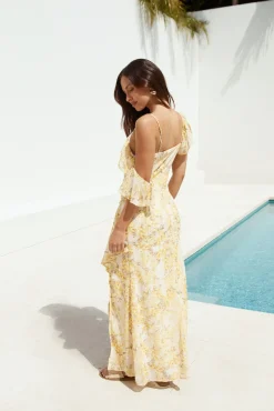 Summer Blossoms Maxi Dress Yellow