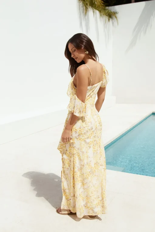Summer Blossoms Maxi Dress Yellow