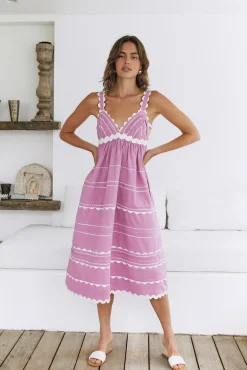 Summer Soirée Midi Dress Pink