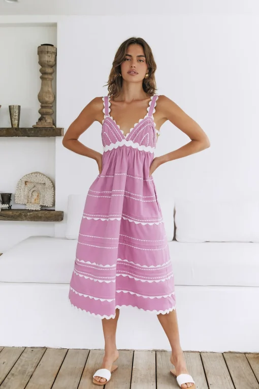 Summer Soirée Midi Dress Pink