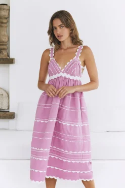 Summer Soirée Midi Dress Pink