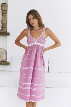 Summer Soirée Midi Dress Pink