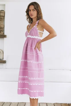 Summer Soirée Midi Dress Pink