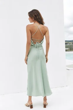 Summer's Embrace Midi Dress Sage