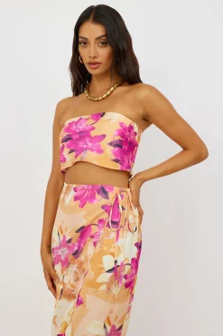 Sun On My Shoulder Crop Top Floral