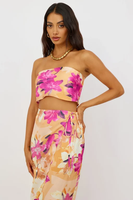 Sun On My Shoulder Crop Top Floral