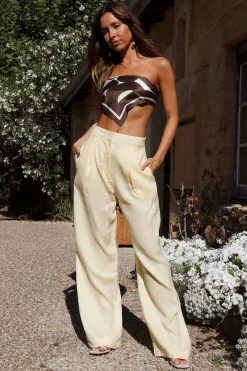 Sunny Memories Linen Pants Yellow