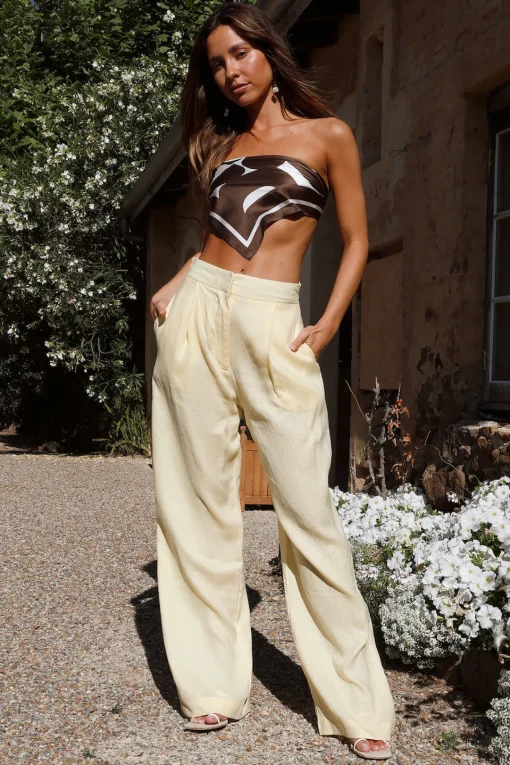 Sunny Memories Linen Pants Yellow