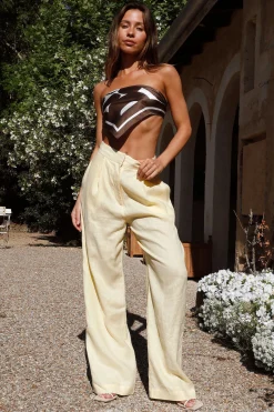 Sunny Memories Linen Pants Yellow