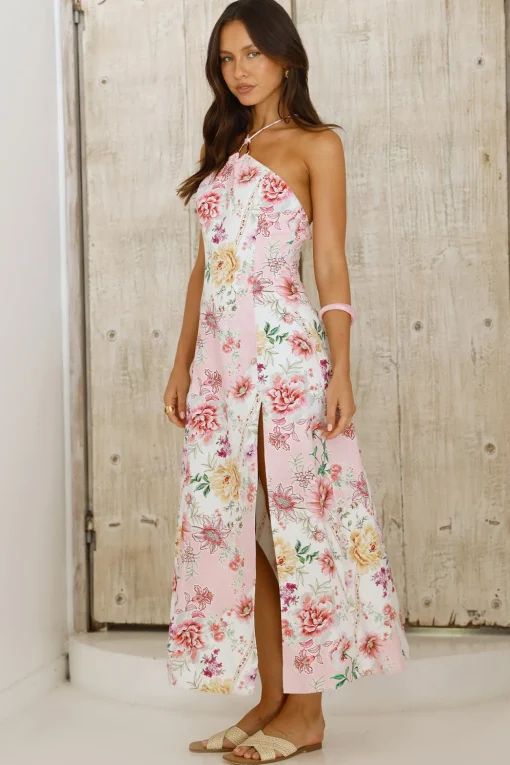 Sunset Dahlia Midi Dress Floral