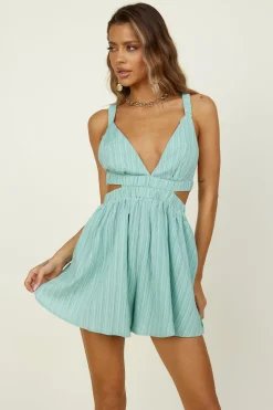 Take Me Out Romper Sage