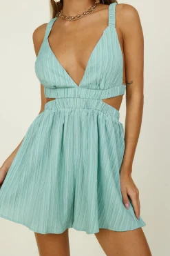 Take Me Out Romper Sage