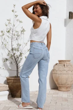 Talking Business Crop Top White Stripe