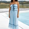 Talulah Strapless Maxi Dress Blue