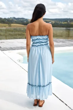 Talulah Strapless Maxi Dress Blue