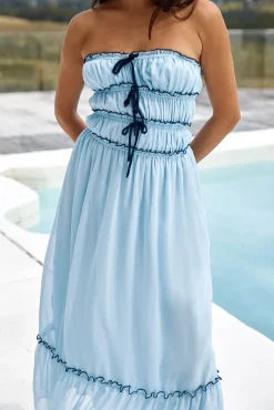 Talulah Strapless Maxi Dress Blue