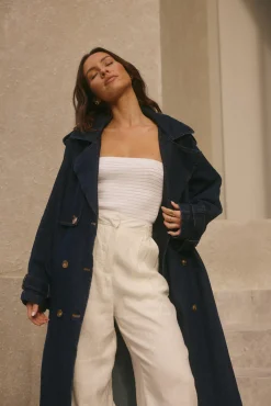 Taylah Trench Coat Denim